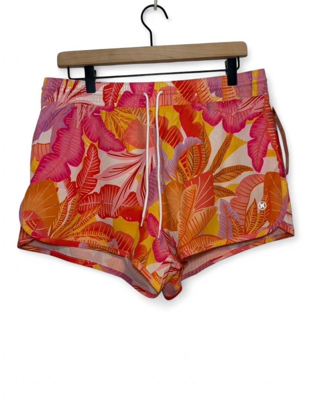 Hurley NWT Women's Pink Tropical Print Swim Shorts